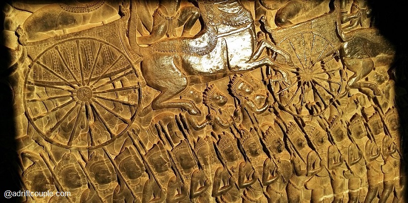 West Gallery Bas Relief of Angkor Wat – Battle of Kurukshetra from the Hindu epic Mahabharata