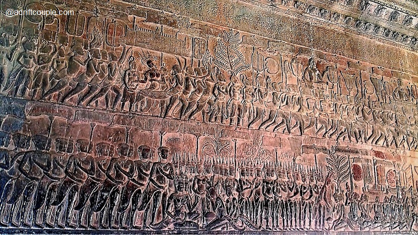 Judgement of Mankind Bas Relief in Angkor Wat, Siem Reap, Cambodia.